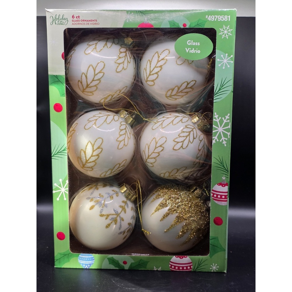 Holiday Living 6 -Pack Multiple colors/finishes Ball